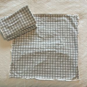Serena & Lily Gingham Cotton Flannel Euro Shams - Set of 3